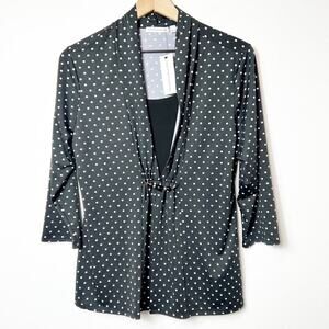NOTATIONS BLACK POLKA DOT WOMEN BLOUSE SIZE LARGE BRAND NEW